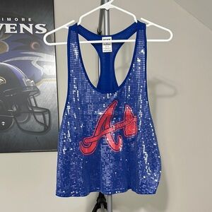 Atlanta Braves Sequin Tank Top - Blue